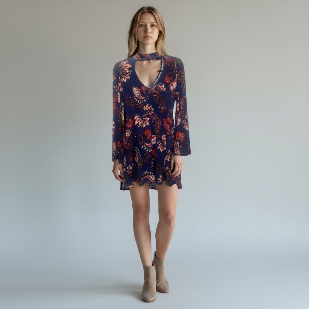 NWT Clayton Audra Dress Long Sleeve navy